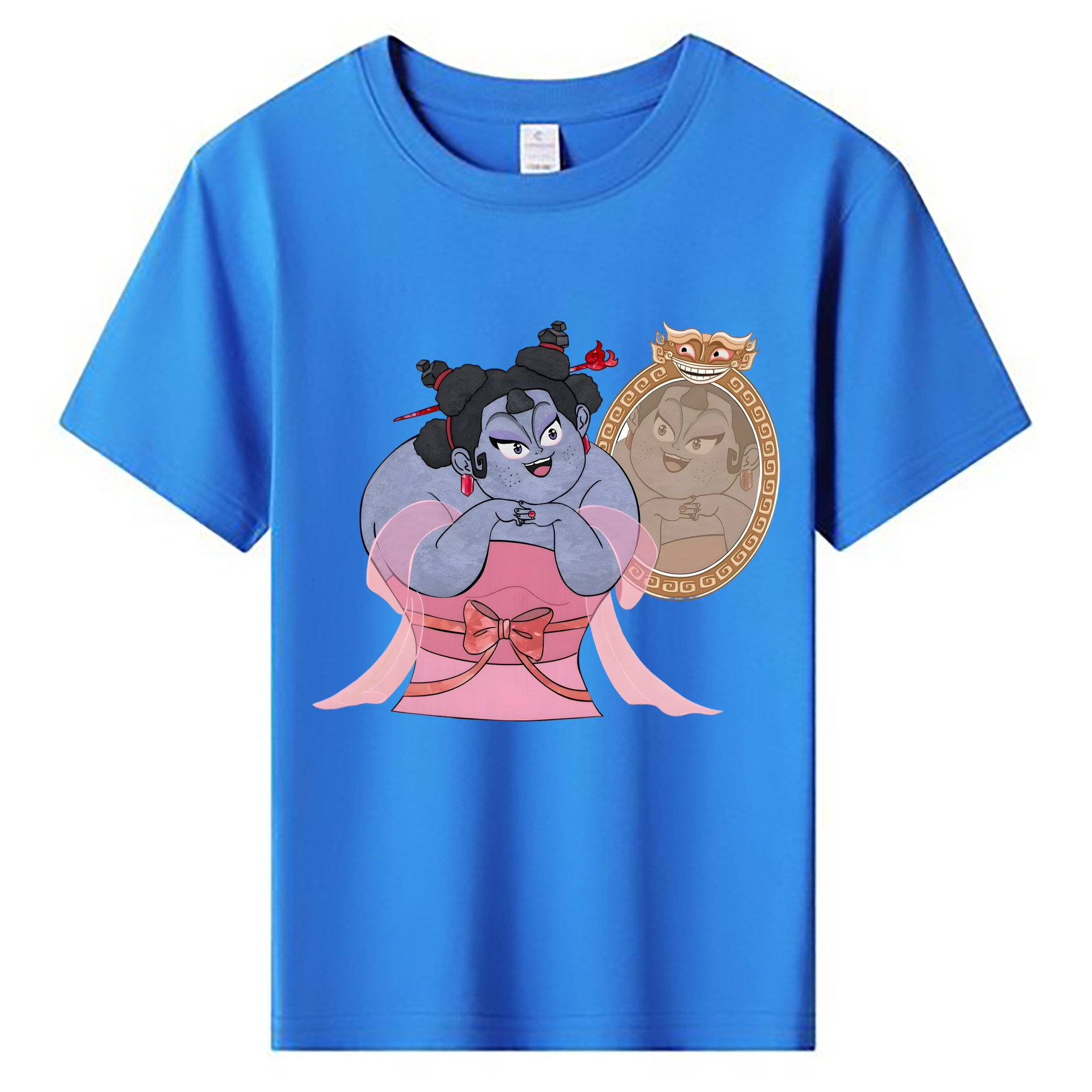 （画像用） Ne Zha 2 ナタ 魔童の大暴れ 綿100％キッズTシャツ（フロントプリント）